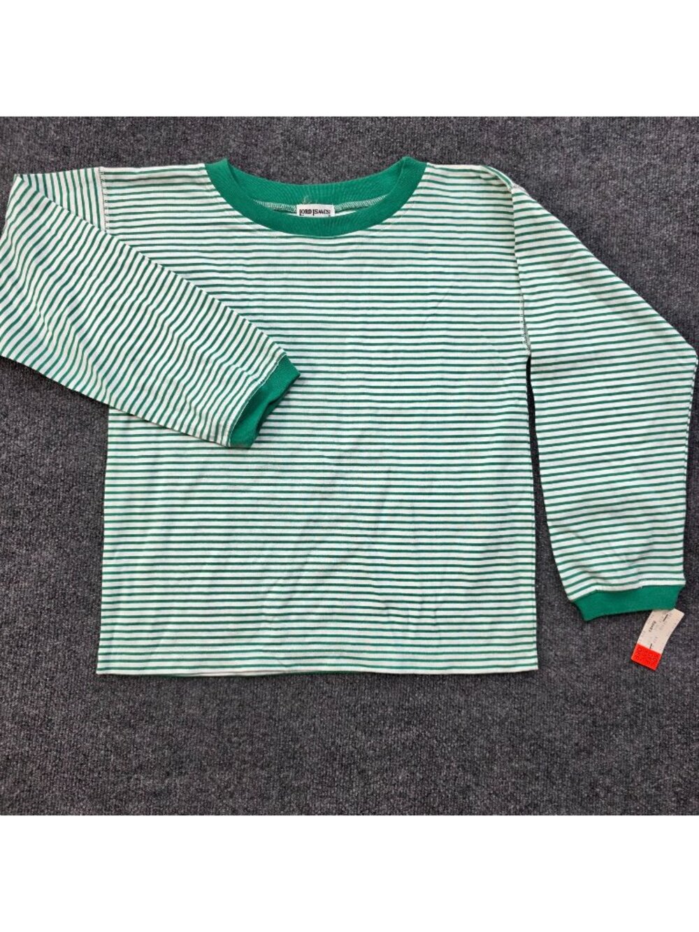 Vintage Lord Isaacs Striped Long Sleeve Shirt S Green Retro Preppy Sailor Chic